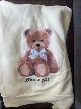 NWT Fashion Nova Beary Cutesy Fleece Pant Set Yellow Teddy Bear [large] SOLD OUT